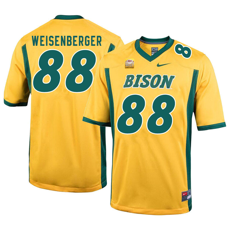 Men #88 Dawson Weisenberger North Dakota State Bison College Football Jerseys Sale-Yellow